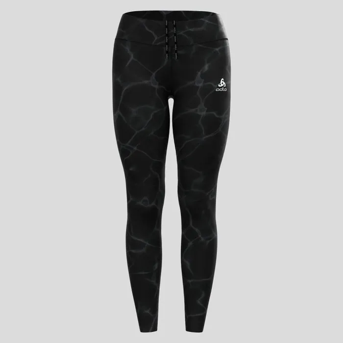 Odlo Pants and Tights The Zeroweight Print Running Tights Black 8211 Women