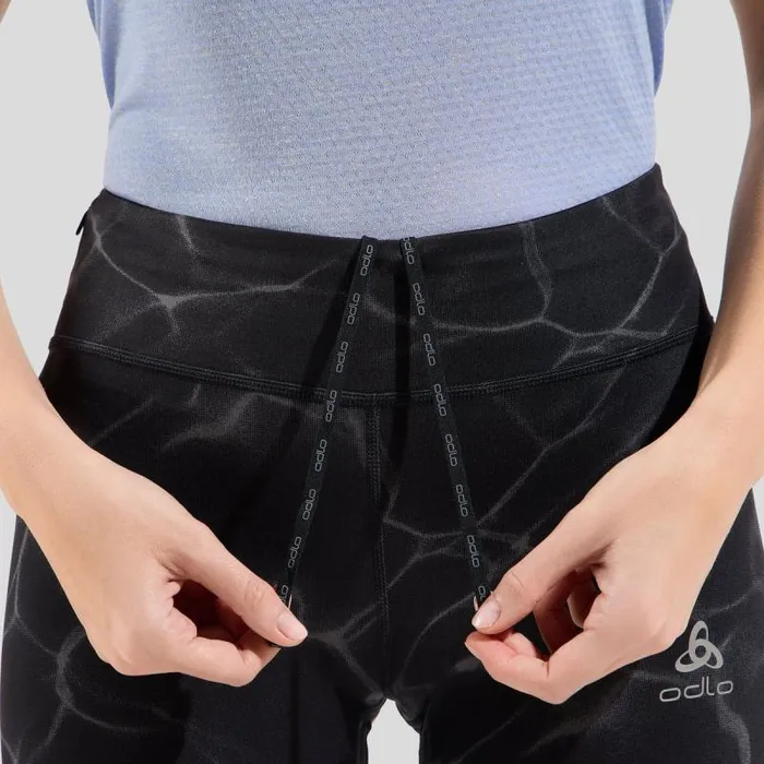 Odlo Pants and Tights The Zeroweight Print Running Tights Black 8211 Women