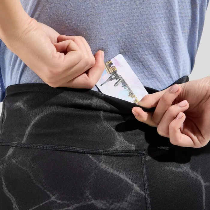 Odlo Pants and Tights The Zeroweight Print Running Tights Black 8211 Women
