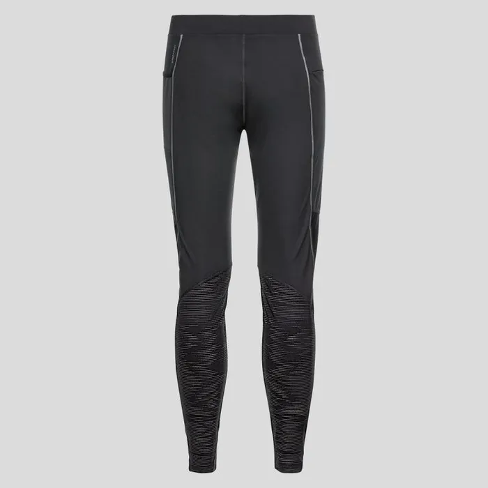 Odlo Pants and Tights The Zeroweight Warm Reflective Running Tights Black 8211 Men