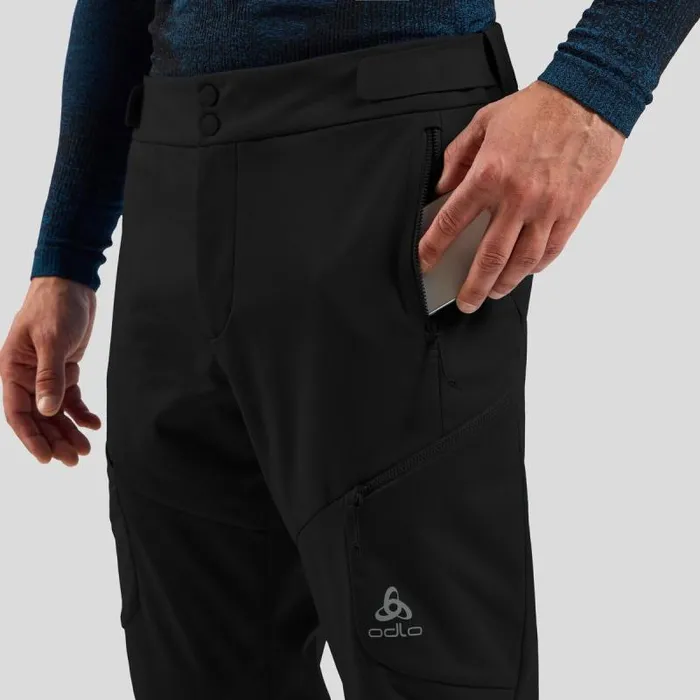Odlo Pants and Tights The Zeroweight XWarm Windproof Knickerbockers Black 8211 Men