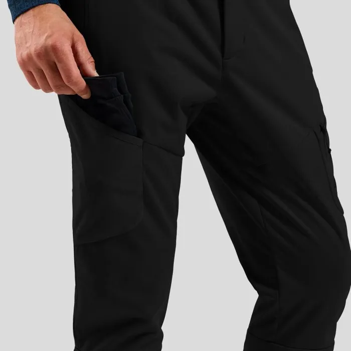 Odlo Pants and Tights The Zeroweight XWarm Windproof Knickerbockers Black 8211 Men
