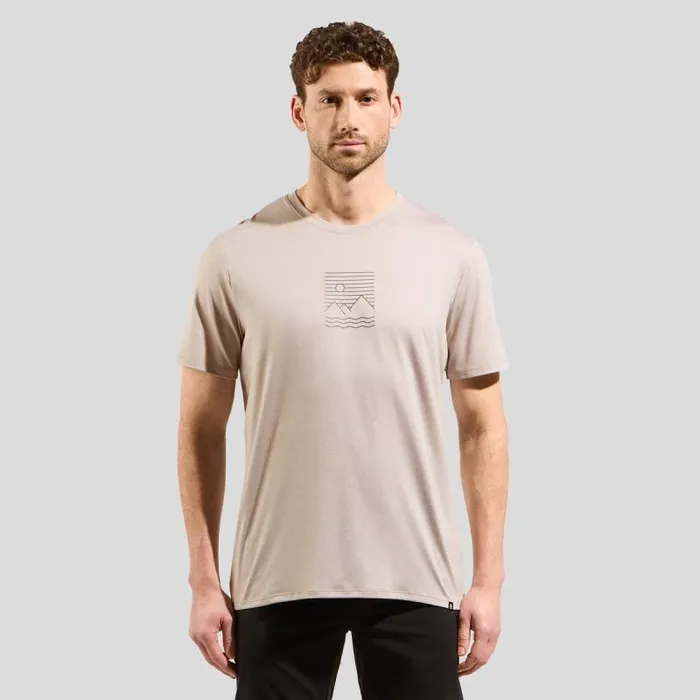 Odlo Tshirts and Polos Ascent Sun Sea Mountains TShirt Silver Cloud Melange 8211 Men Odlo Tshirts and Polos Ascent Sun Sea Mountains TShirt Silver Cloud Melange 8211 Men