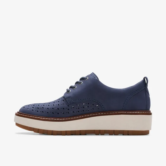 Orianna Move Navy Nubuck Women Clarks Platforms