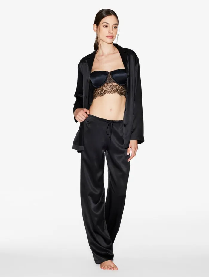 Padded Bralette In Black With Leavers Lace Lingerie La Perla Bralette