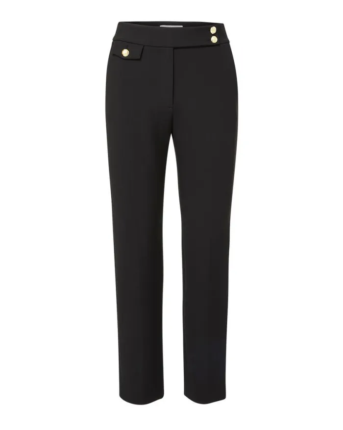 Pants Shop Veronica Beard Renzo Pant Black With Gold Buttons