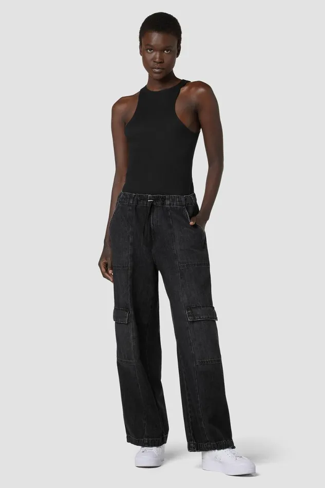 Pants Women Hudson Jeans Drawstring Parachute Pant Faded Black Pants Women Hudson Jeans Drawstring Parachute Pant Faded Black