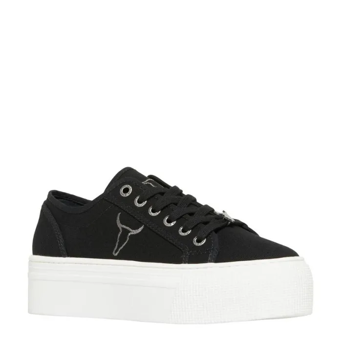 Platform Sneakers Women Windsor Smith RUBY BLACK CANVAS WHITE SNEAKERS Platform Sneakers Women Windsor Smith RUBY BLACK CANVAS WHITE SNEAKERS