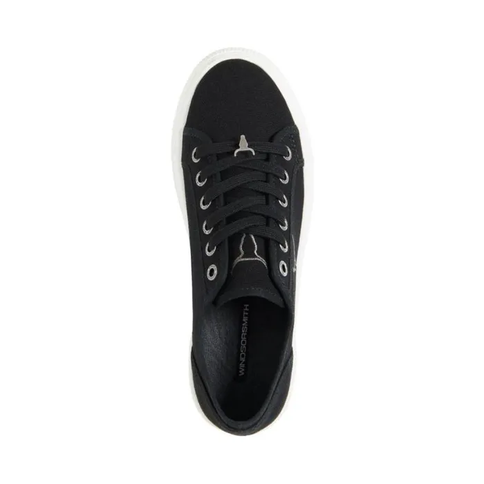 Platform Sneakers Women Windsor Smith RUBY BLACK CANVAS WHITE SNEAKERS Platform Sneakers Women Windsor Smith RUBY BLACK CANVAS WHITE SNEAKERS