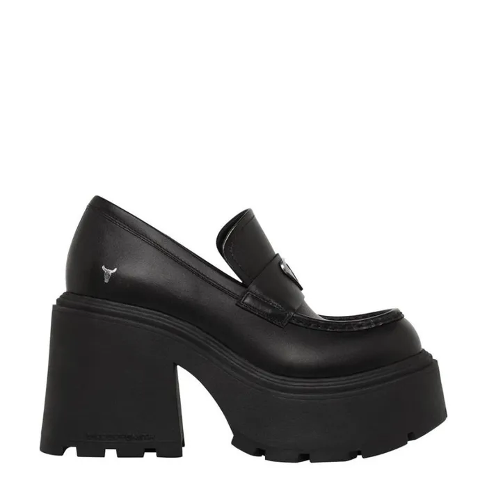 Platforms Women Windsor Smith SPOILED BLACK LEATHER PLATFORM SHOES