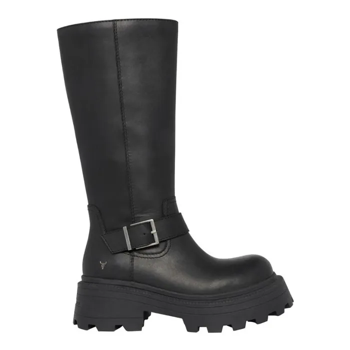 Platforms Women Windsor Smith TRACE BLACK PLATFORM BOOTS