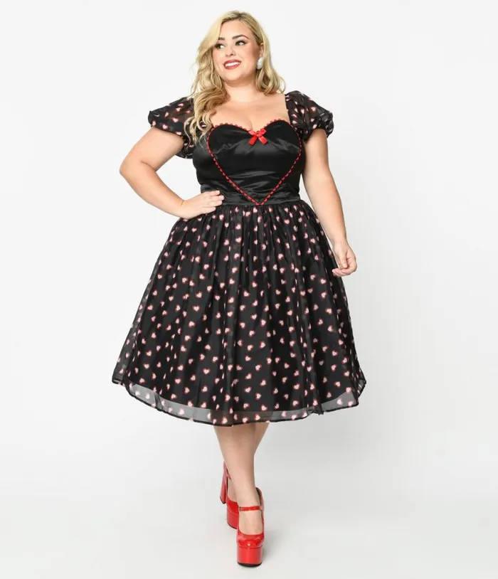Plus Size Black Cupid039s Lover Swing Dress DressesPlus Unique Vintage Swing