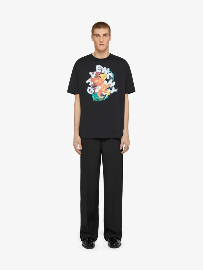 Psychedelic Oversized TShirt In Cotton Black Men Givenchy TShirts