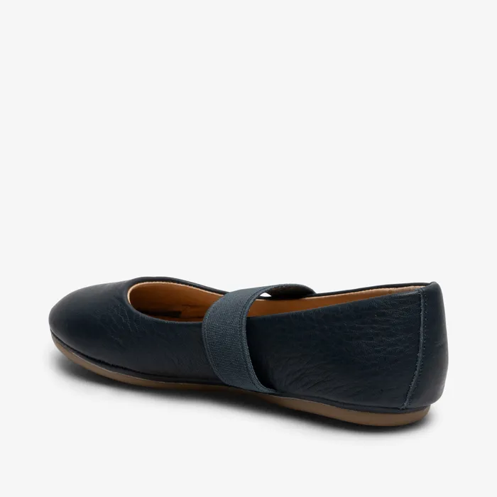 quinn navy Blue Ballerinas bisgaardshoes KIDS