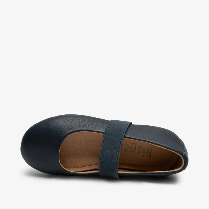 quinn navy Blue Ballerinas bisgaardshoes KIDS