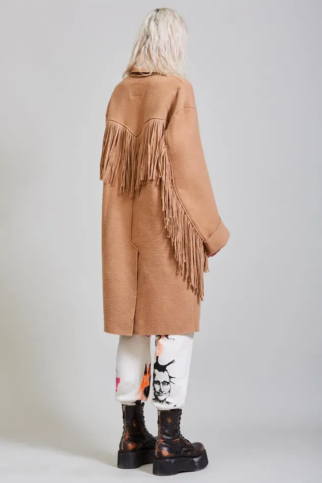 R13 Jackets and Coats Women Fringe Raw Cut Coat 8211 Camel R13 Jackets and Coats Women Fringe Raw Cut Coat 8211 Camel