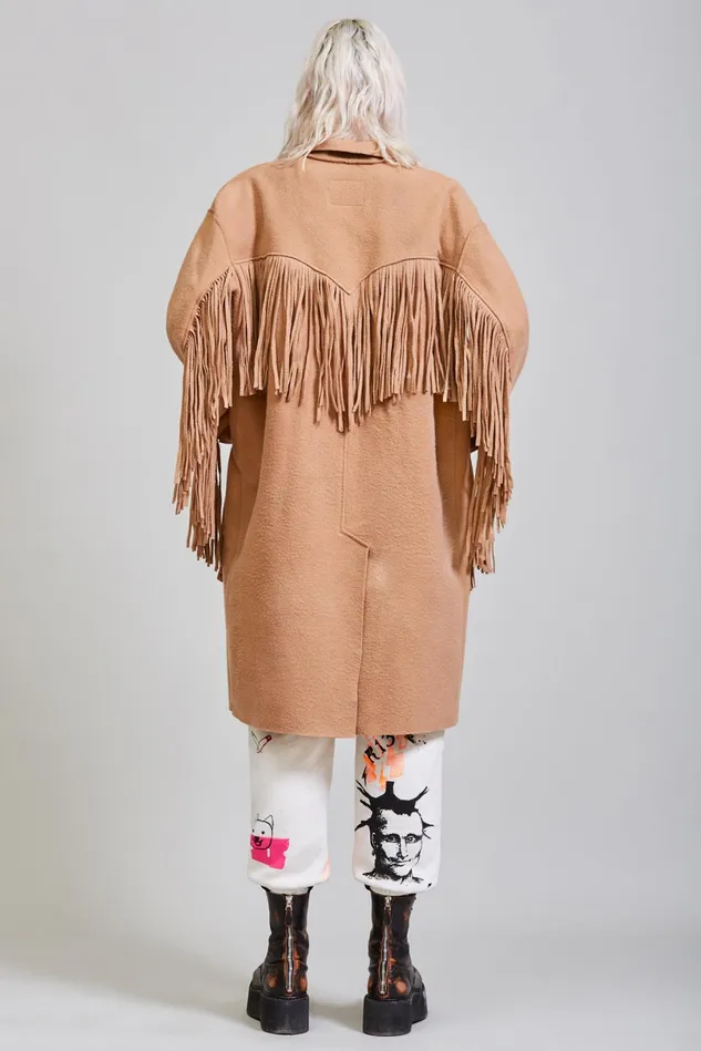 R13 Jackets and Coats Women Fringe Raw Cut Coat 8211 Camel R13 Jackets and Coats Women Fringe Raw Cut Coat 8211 Camel