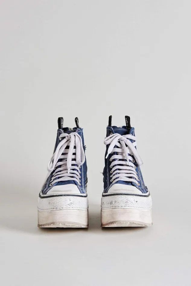R13 Sneakers Women Courtney Platform High Top Sneaker 8211 Navy