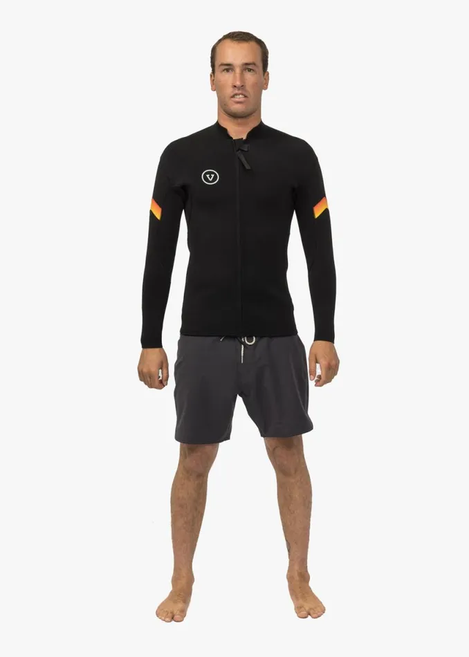 Raditude 2MM Front Zip Wetsuit Jacket Black 3 Men Vissla Wetsuits