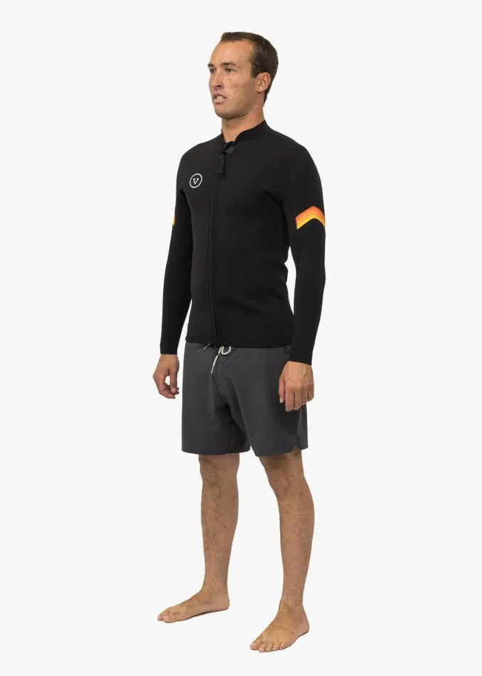 Raditude 2MM Front Zip Wetsuit Jacket Black 3 Men Vissla Wetsuits