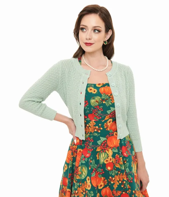 Retro Style Aqua Crochet Cardigan Clothing Unique Vintage Sweaters and Cardigans Retro Style Aqua Crochet Cardigan Clothing Unique Vintage Sweaters and Cardigans
