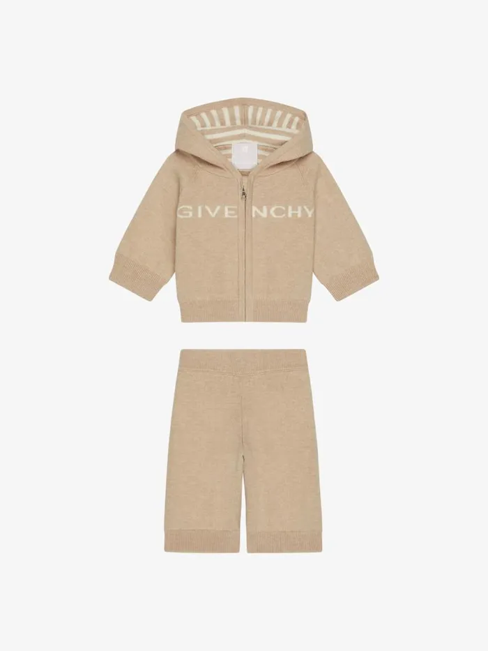 Reversible Cardigan And Pants In Knit Gift Set Beige Kids Givenchy