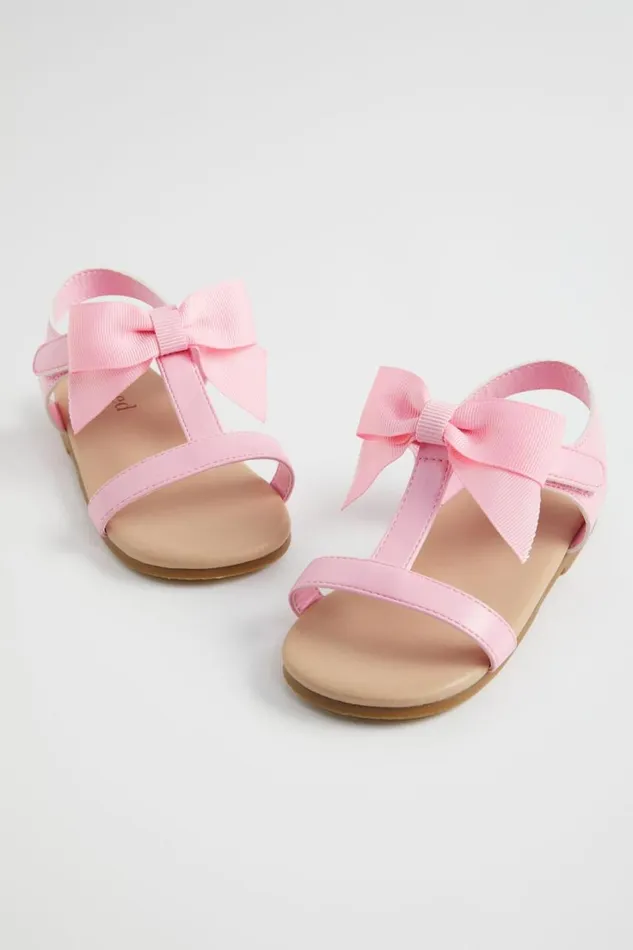 Sandals and Slides Girl Seed Heritage Grosgrain Bow Sandal Candy Pink
