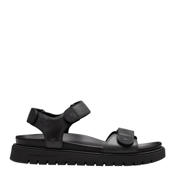 Sandals Men Windsor Smith RAMSEY BLACK LEATHER SANDALS