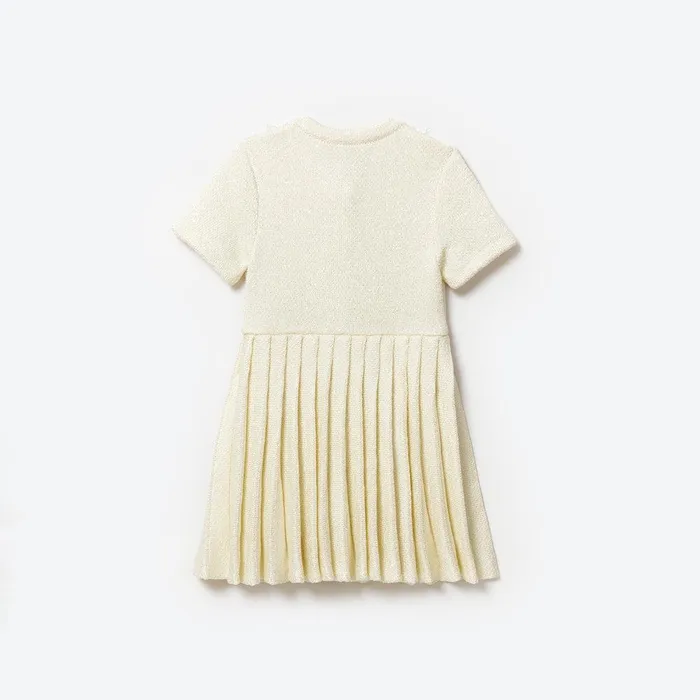 Self Portrait Knitwear Cream Knit Mini Dress 8211 Kids