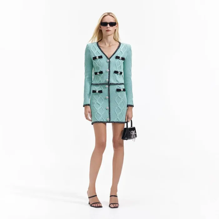 Self Portrait Knitwear Mint Cable Knit Mini Skirt 8211 Women