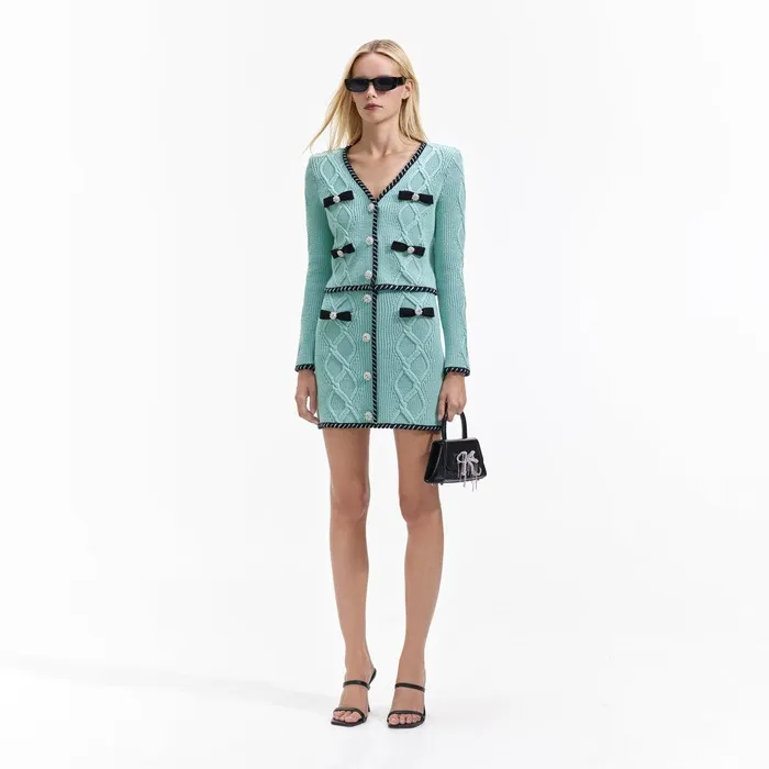 Self Portrait Knitwear Mint Cable Knit Mini Skirt 8211 Women