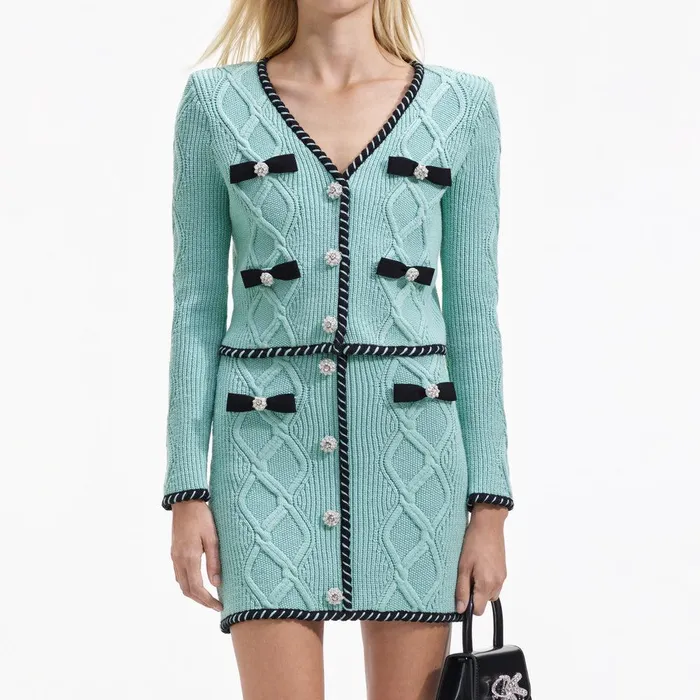 Self Portrait Knitwear Mint Cable Knit Mini Skirt 8211 Women