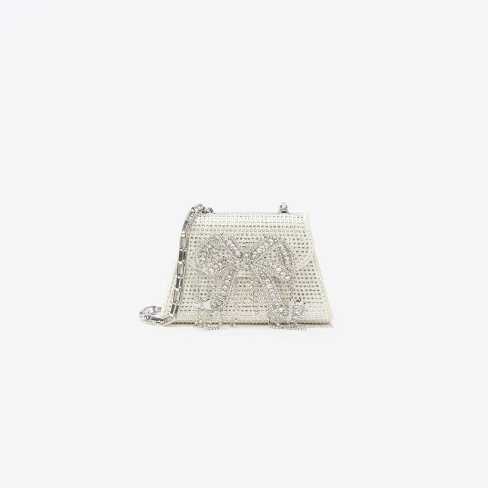 Self Portrait Micro Cream Rhinestone Micro Bow Bag 8211 Women