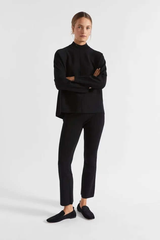 Sets Woman Seed Heritage Crepe Cocoon Knit Black