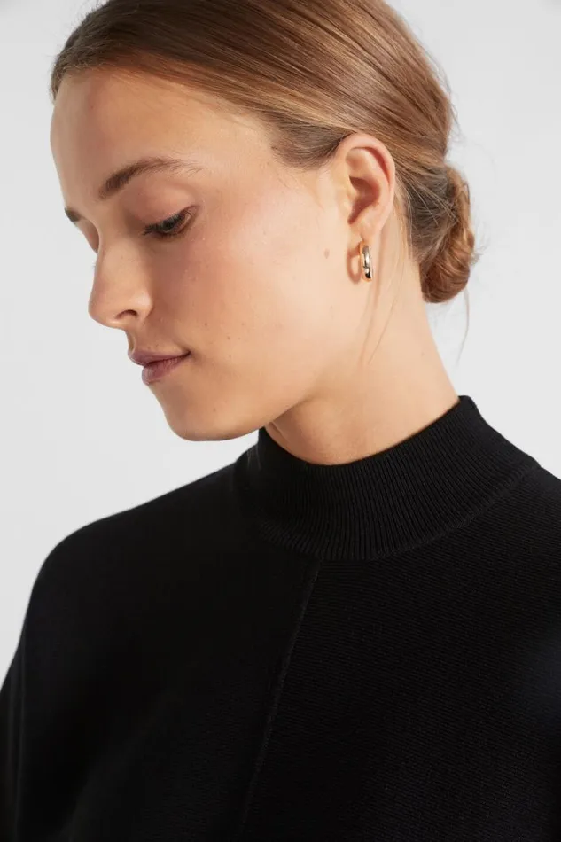 Sets Woman Seed Heritage Crepe Cocoon Knit Black