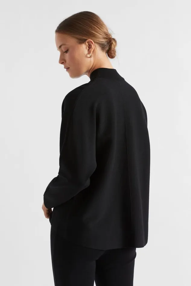 Sets Woman Seed Heritage Crepe Cocoon Knit Black