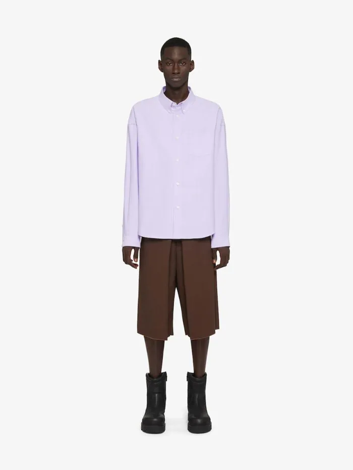 Shirt In Cotton With Pocket Lilac Men Givenchy Shirts