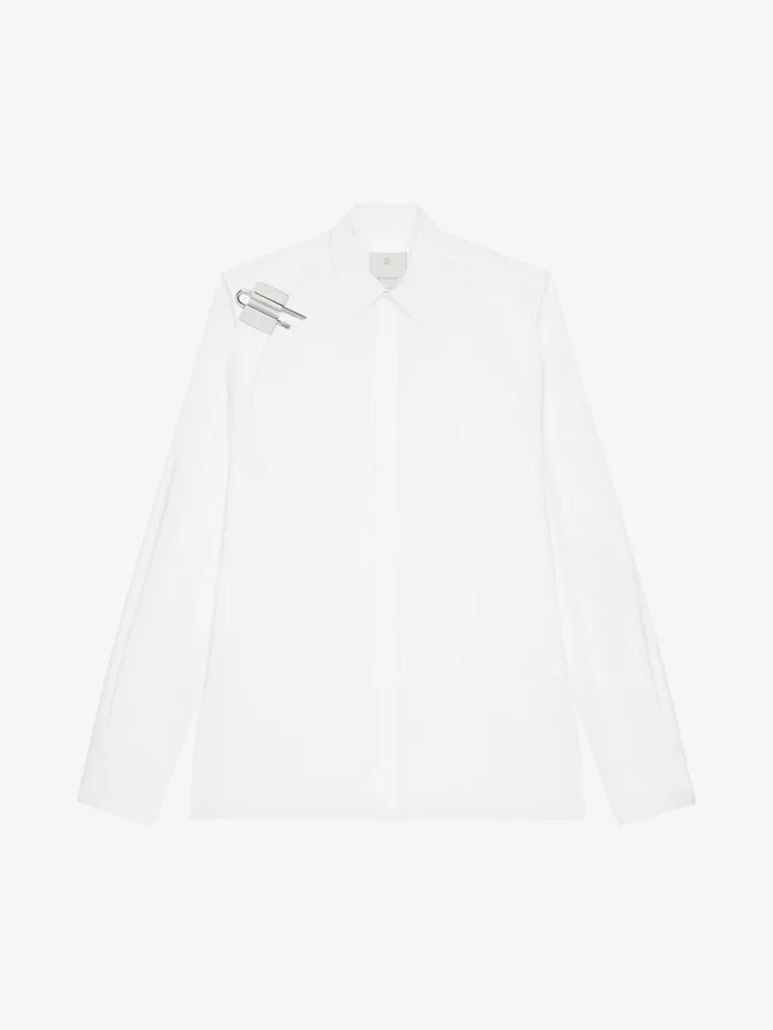 Shirt In Poplin With ULock Harness White Men Givenchy Shirts