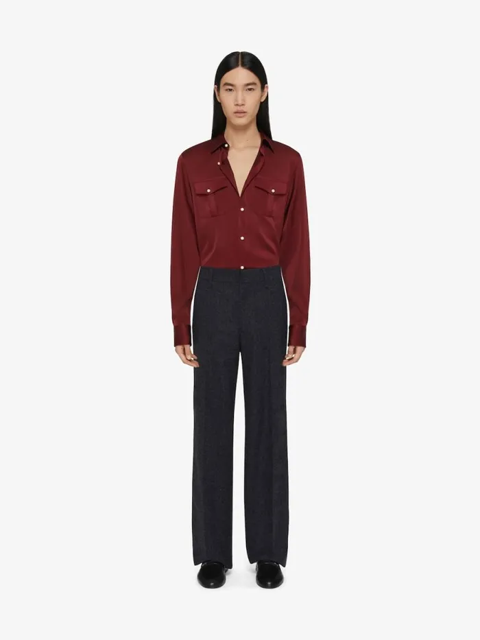 Shirt In Silk Oxblood Red Men Givenchy Shirts