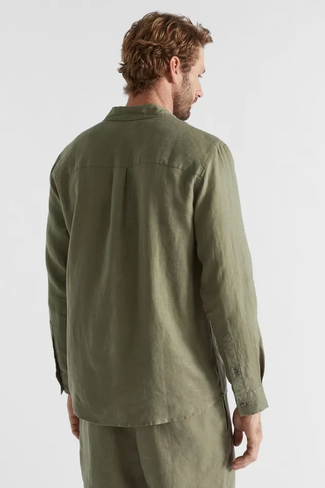 Shirts Man Seed Heritage Linen Shirt Bay Leaf