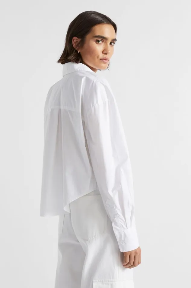 Shirts Woman Seed Heritage Cargo Poplin Shirt Whisper White