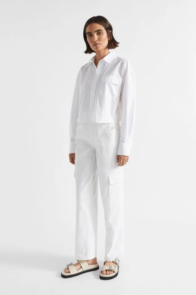 Shirts Woman Seed Heritage Cargo Poplin Shirt Whisper White