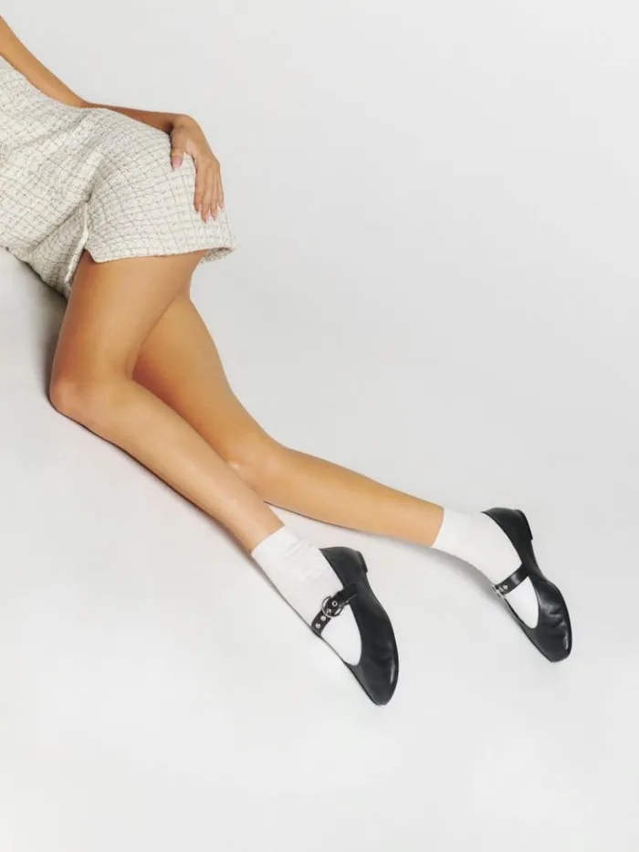 Shoes The Reformation Bethany Ballet Flat Black