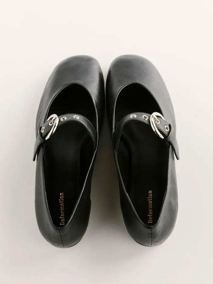 Shoes The Reformation Bethany Ballet Flat Black