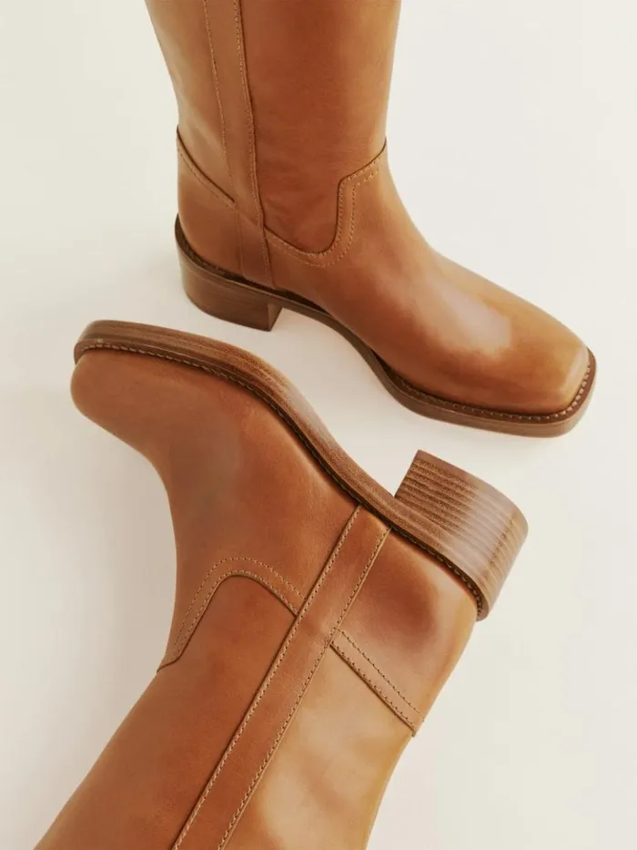 Shoes The Reformation Frances Knee High Boot Whiskey Leather