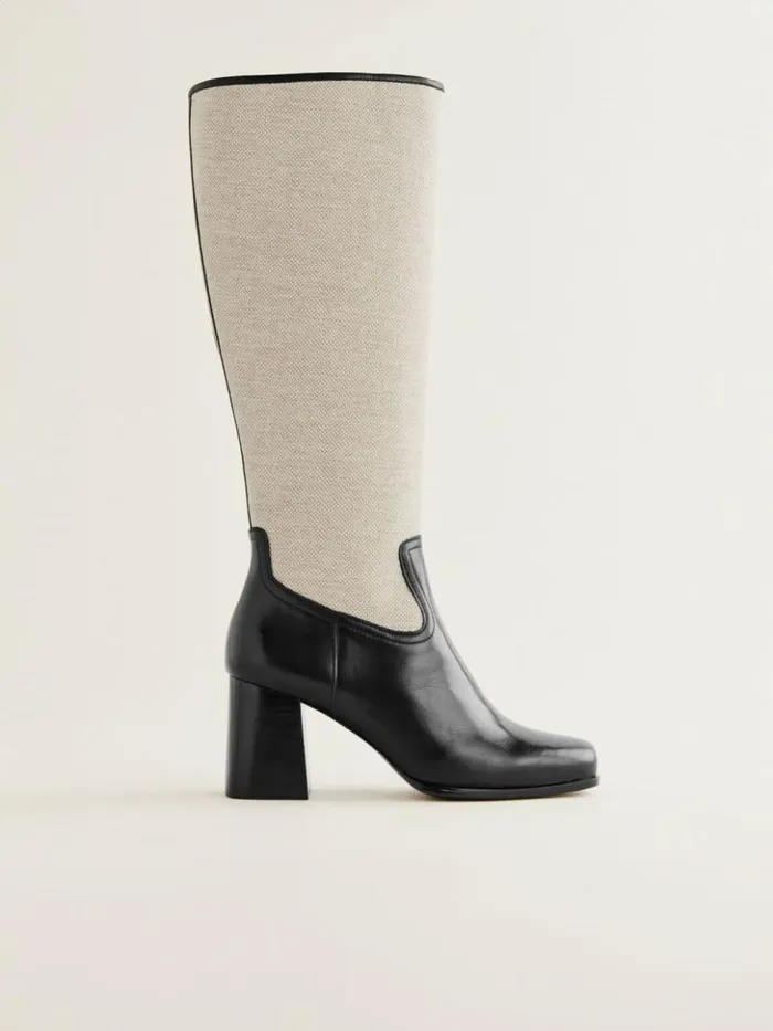 Shoes The Reformation Frederique Knee High Boot Black Oatmeal