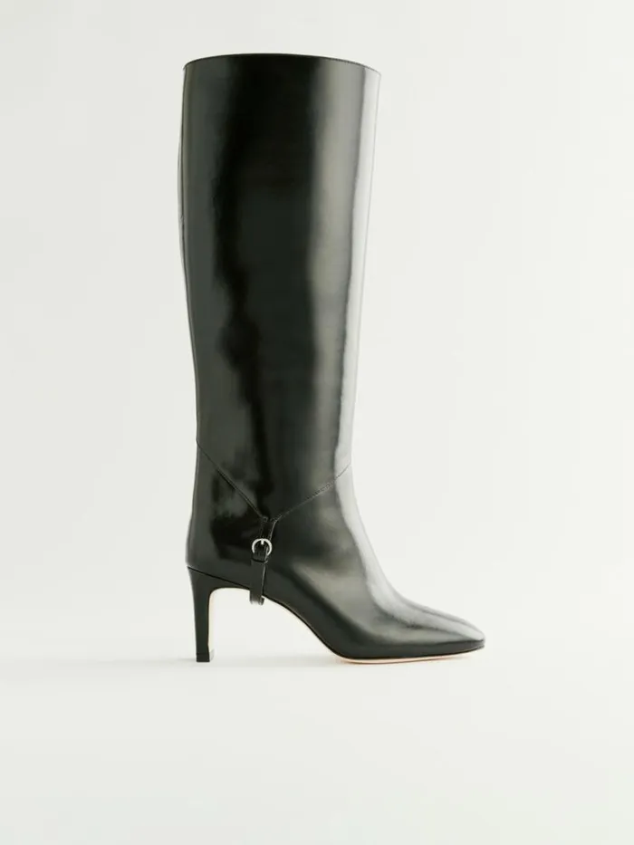 Shoes The Reformation Gaelle Knee Boot Black Leather