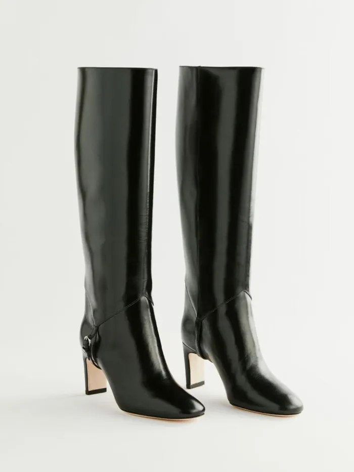 Shoes The Reformation Gaelle Knee Boot Black Leather