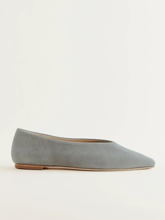 Shoes The Reformation Hailey Ballet Flat Shale Suede