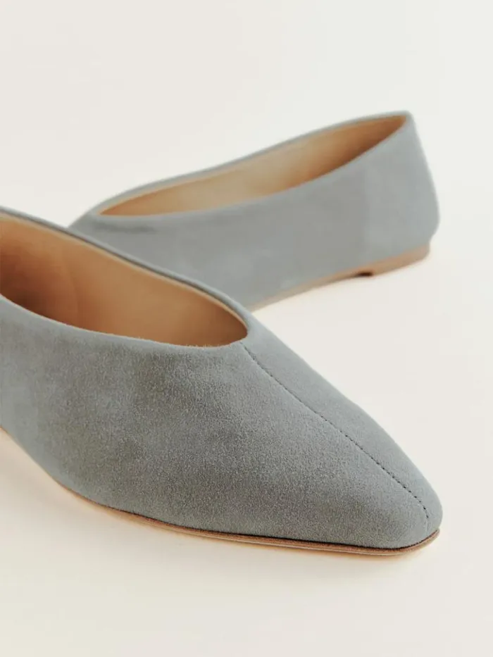 Shoes The Reformation Hailey Ballet Flat Shale Suede